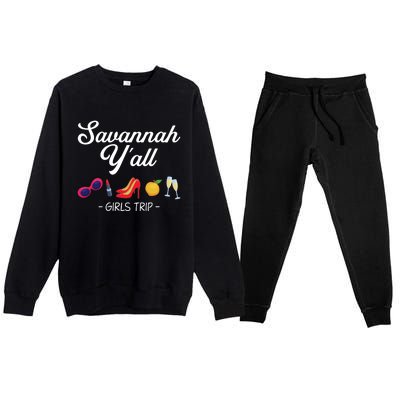 Funny Bachelorette Yall Savannah Trip Gift Premium Crewneck Sweatsuit Set