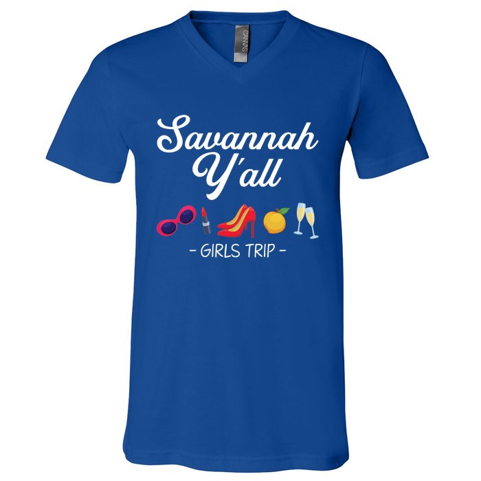 Funny Bachelorette Yall Savannah Trip Gift V-Neck T-Shirt