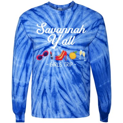 Funny Bachelorette Yall Savannah Trip Gift Tie-Dye Long Sleeve Shirt