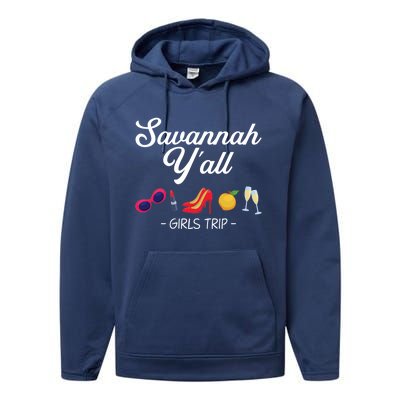 Funny Bachelorette Yall Savannah Trip Gift Performance Fleece Hoodie