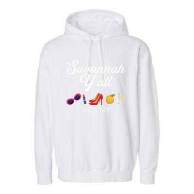 Funny Bachelorette Yall Savannah Trip Gift Garment-Dyed Fleece Hoodie