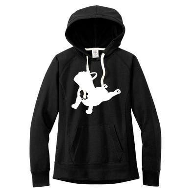 French Bulldog Yoga Pose Shamrock St Patricks Mom Dad Teen Funny Gift Women's Fleece Hoodie