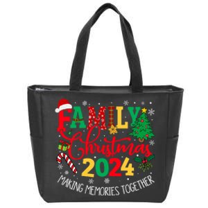 Family Christmas 2024 Matching Outfit Xmas Squad Santa Group Zip Tote Bag