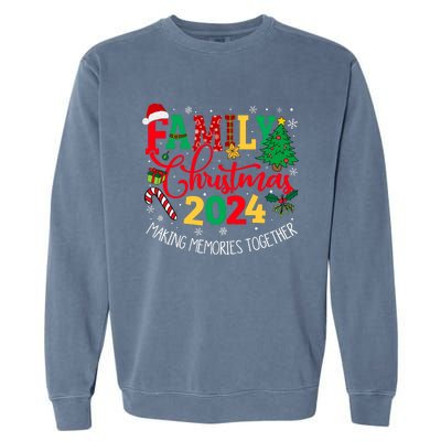 Family Christmas 2024 Matching Outfit Xmas Squad Santa Group Garment-Dyed Sweatshirt