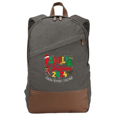 Family Christmas 2024 Matching Outfit Xmas Squad Santa Group Cotton Canvas Backpack