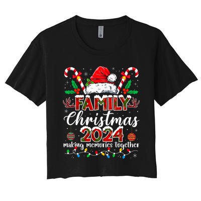 Family Christmas 2024 Matching Squad Santa Elf Funny Xmas Women's Crop Top Tee