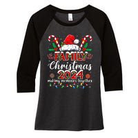 Family Christmas 2024 Matching Squad Santa Elf Funny Xmas Women's Tri-Blend 3/4-Sleeve Raglan Shirt