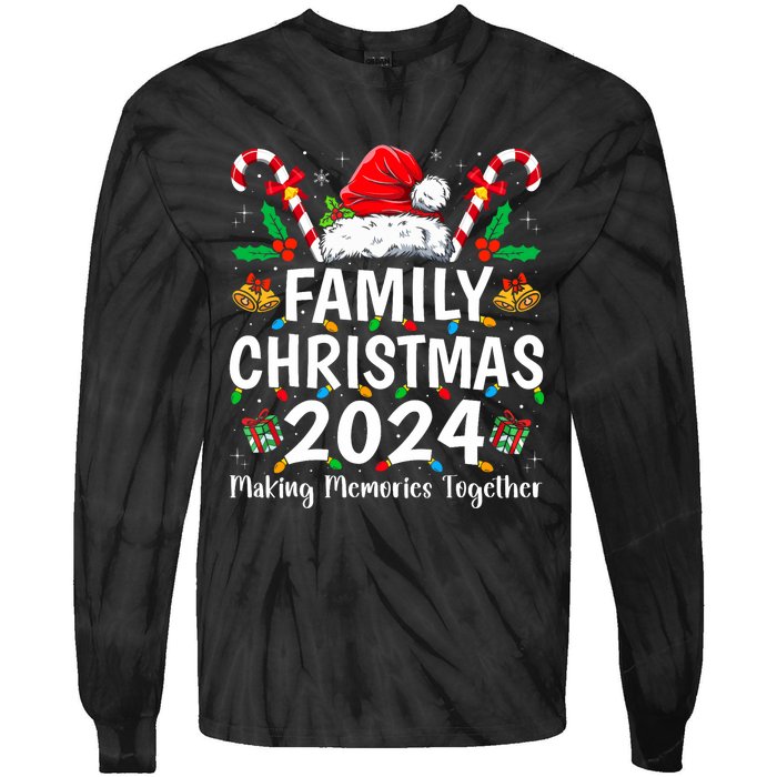 Family Christmas 2024 Matching Squad Santa Elf Funny Xmas Tie-Dye Long Sleeve Shirt