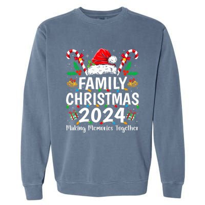 Family Christmas 2024 Matching Squad Santa Elf Funny Xmas Garment-Dyed Sweatshirt