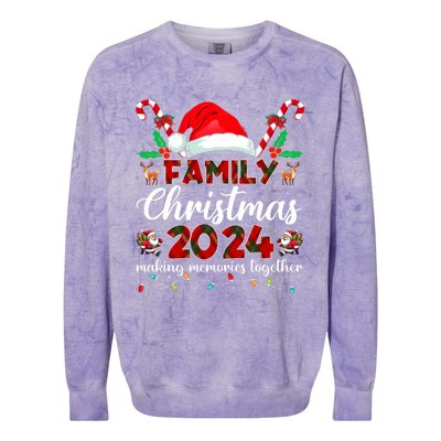 Family Christmas 2024 Matching Squad Santa Elf Funny Xmas Colorblast Crewneck Sweatshirt