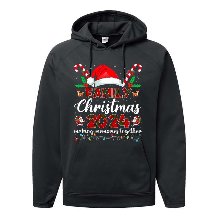 Family Christmas 2024 Matching Squad Santa Elf Funny Xmas Performance Fleece Hoodie