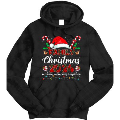 Family Christmas 2024 Matching Squad Santa Elf Funny Xmas Tie Dye Hoodie