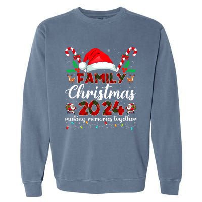 Family Christmas 2024 Matching Squad Santa Elf Funny Xmas Garment-Dyed Sweatshirt