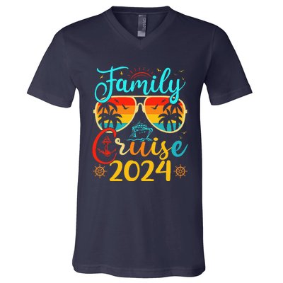 Family Cruise 2024 Summer Vacation Matching Family Cruise V-Neck T-Shirt