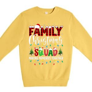 Family Christmas 2024 Matching Squad Santa Red Plaid Xmas Premium Crewneck Sweatshirt