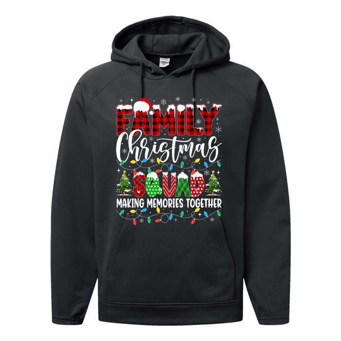 Family Christmas 2024 Matching Squad Santa Red Plaid Xmas Performance Fleece Hoodie