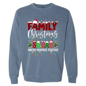 Family Christmas 2024 Matching Squad Santa Red Plaid Xmas Garment-Dyed Sweatshirt