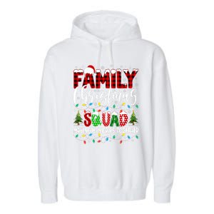 Family Christmas 2024 Matching Squad Santa Red Plaid Xmas Garment-Dyed Fleece Hoodie