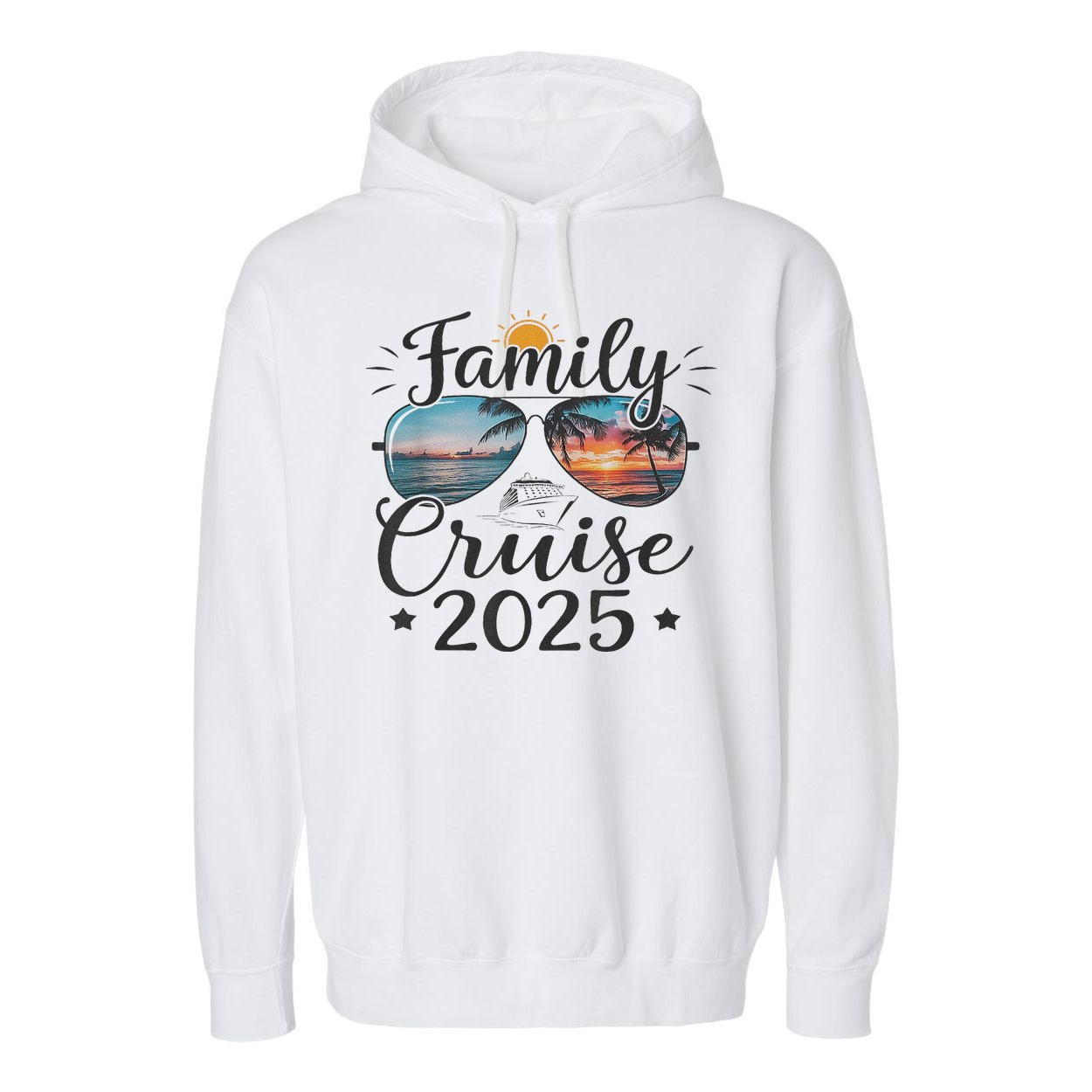 Family Cruise 2025 Vacation Trip Family Matching Cruise Ship Garment-Dyed Fleece Hoodie