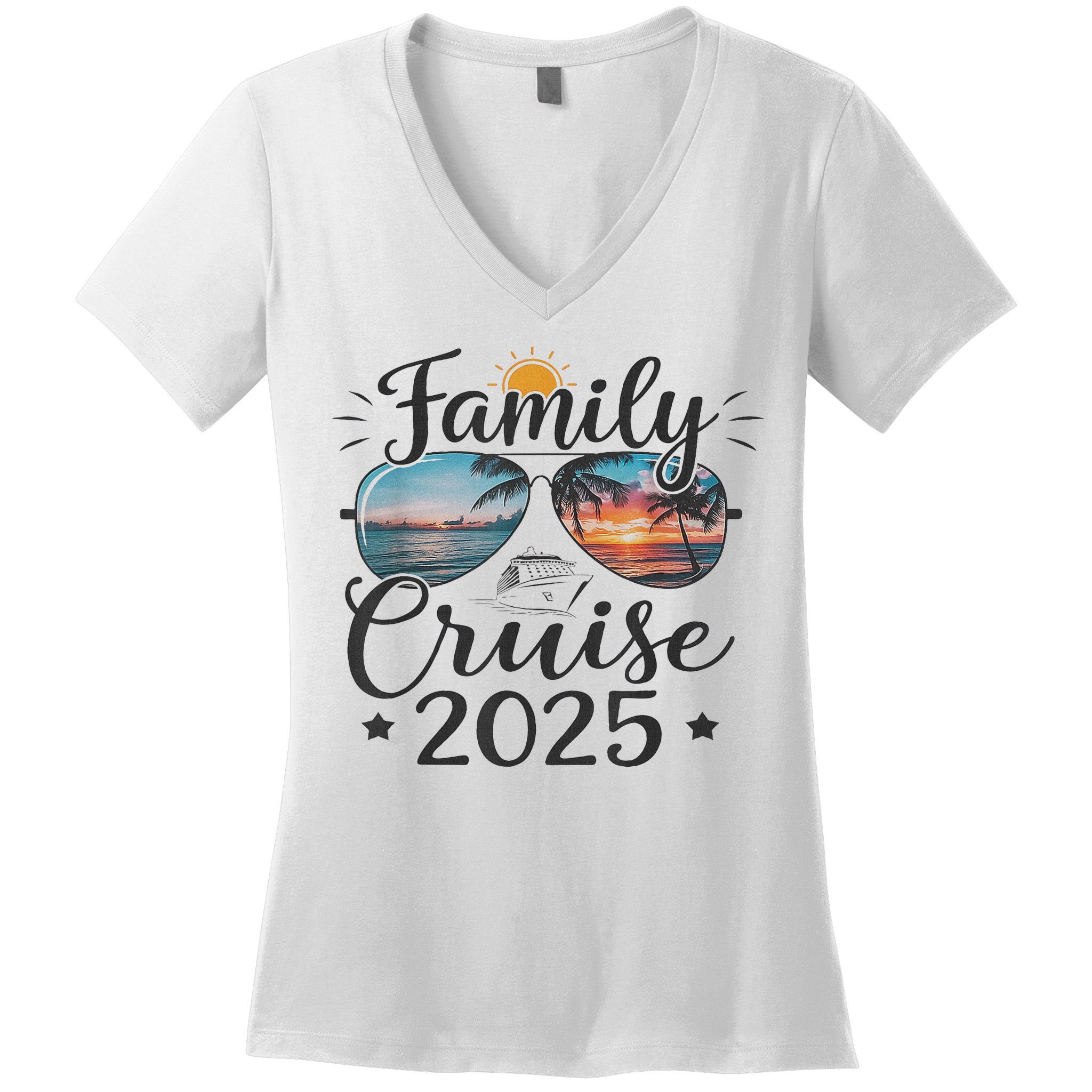 Family Cruise 2025 Vacation Trip Family Matching Cruise Ship Women's V-Neck T-Shirt