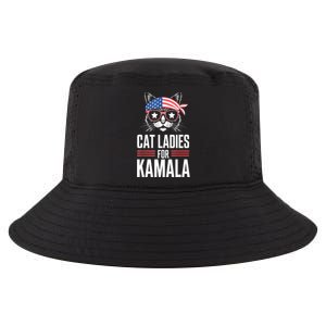 Funny Cat 2024 President Kamala Harris Cat Ladies For Kamala Gift Cool Comfort Performance Bucket Hat