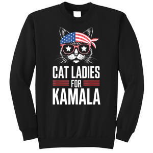 Funny Cat 2024 President Kamala Harris Cat Ladies For Kamala Gift Sweatshirt