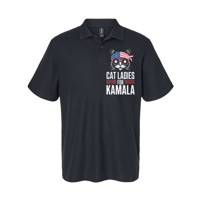 Funny Cat 2024 President Kamala Harris Cat Ladies For Kamala Gift Softstyle Adult Sport Polo