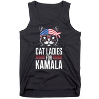 Funny Cat 2024 President Kamala Harris Cat Ladies For Kamala Gift Tank Top