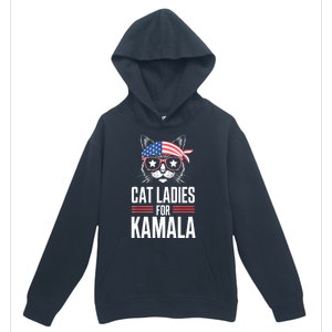 Funny Cat 2024 President Kamala Harris Cat Ladies For Kamala Gift Urban Pullover Hoodie