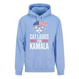 Funny Cat 2024 President Kamala Harris Cat Ladies For Kamala Gift Unisex Surf Hoodie