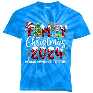 Family Christmas 2024 Making Memories Together Xmas Ornat Gift Kids Tie-Dye T-Shirt