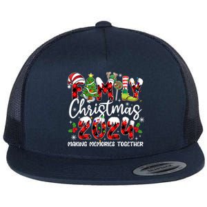 Family Christmas 2024 Making Memories Together Xmas Ornat Gift Flat Bill Trucker Hat