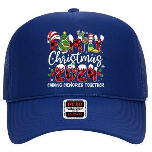 Family Christmas 2024 Making Memories Together Xmas Ornat Gift High Crown Mesh Back Trucker Hat