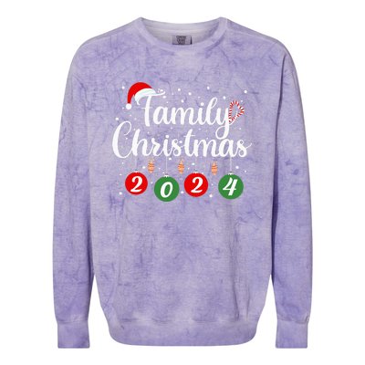 Family Christmas 2024 Xmas Holiday Pajamas Family Vacation Colorblast Crewneck Sweatshirt