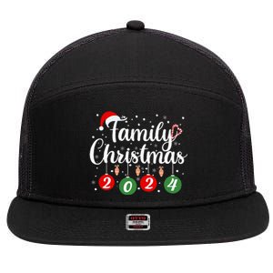 Family Christmas 2024 Xmas Holiday Pajamas Family Vacation 7 Panel Mesh Trucker Snapback Hat