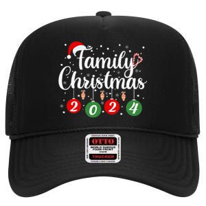 Family Christmas 2024 Xmas Holiday Pajamas Family Vacation High Crown Mesh Back Trucker Hat