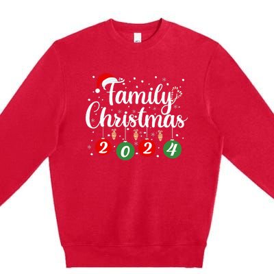 Family Christmas 2024 Xmas Holiday Pajamas Family Vacation Premium Crewneck Sweatshirt