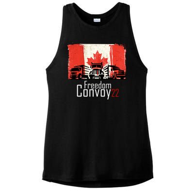 Freedom Convoy 22 Canada Truckers Ladies PosiCharge Tri-Blend Wicking Tank