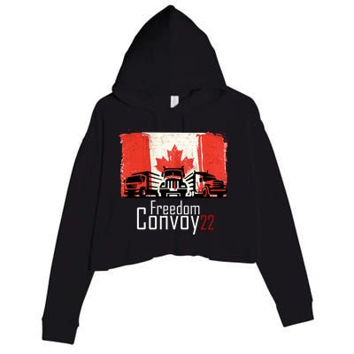 Freedom Convoy 22 Canada Truckers Crop Fleece Hoodie