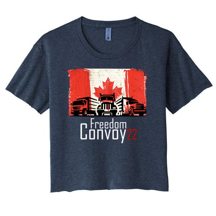 Freedom Convoy 22 Canada Truckers Women's Crop Top Tee