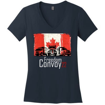 Freedom Convoy 22 Canada Truckers Women's V-Neck T-Shirt