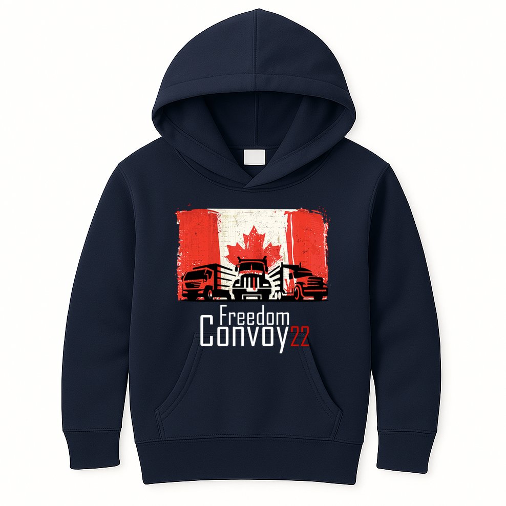 Freedom Convoy 22 Canada Truckers Kids Hoodie