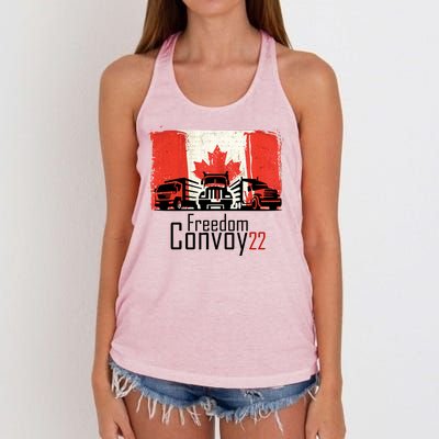 Freedom Convoy 22 Canada Truckers Women's Knotted Racerback Tank