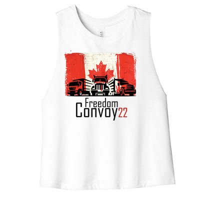 Freedom Convoy 22 Canada Truckers Women's Racerback Cropped Tank