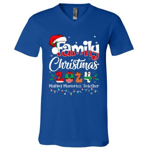 Family Christmas 2024 Matching Outfit Xmas Squad Santa Funny Gift V-Neck T-Shirt