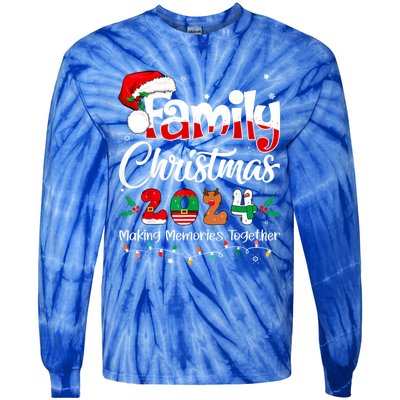 Family Christmas 2024 Matching Outfit Xmas Squad Santa Funny Gift Tie-Dye Long Sleeve Shirt