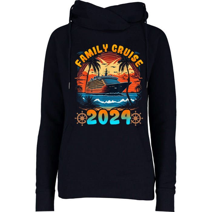 Family Cruise 2024 Cruising Family Vacation Womens Funnel Neck Pullover Hood