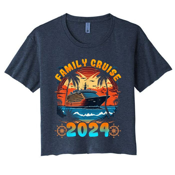 Family Cruise 2024 Cruising Family Vacation Women's Crop Top Tee