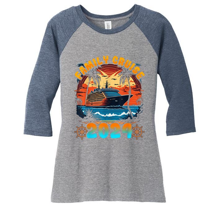 Family Cruise 2024 Cruising Family Vacation Women's Tri-Blend 3/4-Sleeve Raglan Shirt