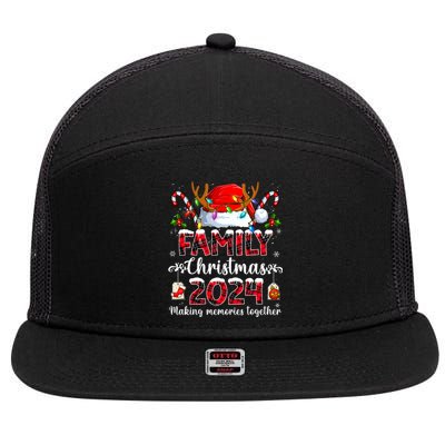 Family Christmas 2024 Matching Squad Santa Elf Funny Xmas 7 Panel Mesh Trucker Snapback Hat